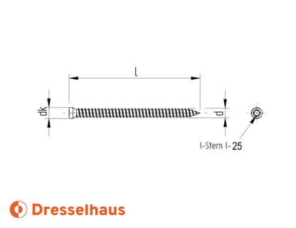 Dresselhaus Window Screw: 8.5 in. (212mm) - Discontinued. No returns.